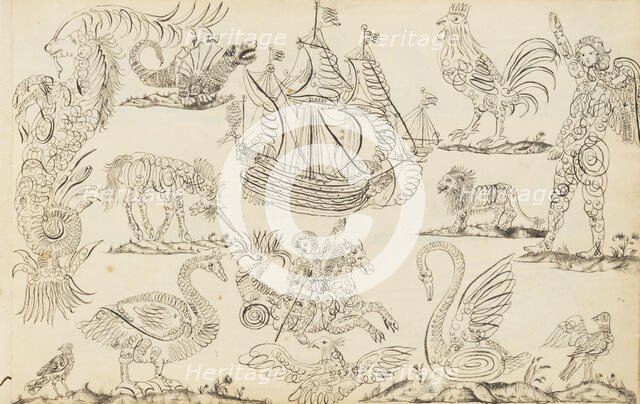 Die offene Schreib-Schule (The open writing school), 1738-1745. Creator: Grüner; Eva Margaretha (1721-1760).