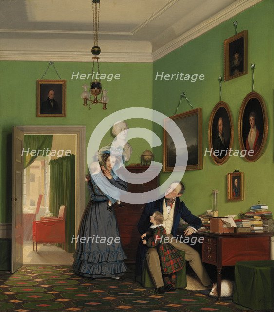 The Waagepetersen Family, 1830. Artist: Bendz, Wilhelm (1804-1832)