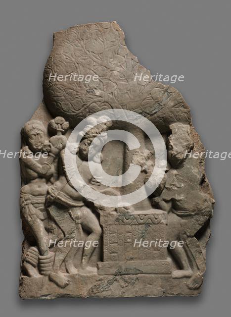 Worshippers Giving Offerings to the Bodhi Tree, 100s. Creator: Unknown.