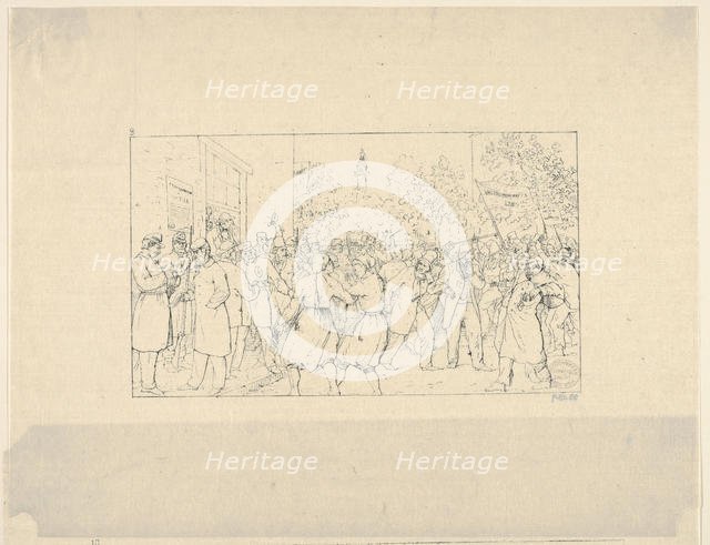 Election in Baltimore, November, 1862 (from Confederate War Etchings), 1861-63. Creator: Adalbert John Volck.