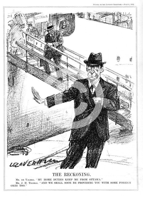 Eamon De Valera declining the opportunity to attend the Ottawa Conference, 1932. Artist: Leonard Raven-Hill