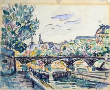 'Bank of the Seine Near the Pont des Arts with a View of the Louvre', early 20th century. Artist: Paul Signac