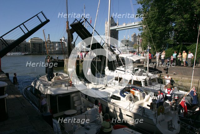 Boats in St Katherine's Lock, London