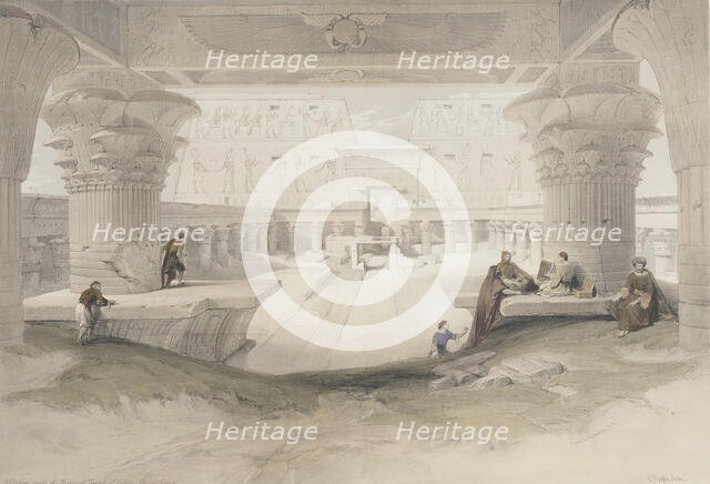 Portico of Temple of Edfu, 1847. Creator: David Roberts.