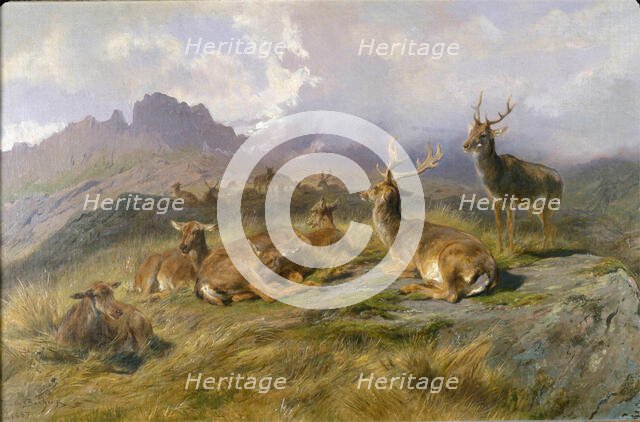 Landscape with Deer, 1887. Creator: Rosa Bonheur.