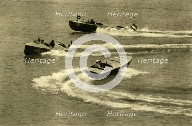 Motorboat race, Wörthersee, Carinthia, Austria, c1935.  Creator: Unknown.