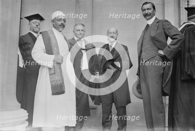 Columbia -- Mr. Dhalla, H.Y. Clews, Djelal Munif Bey and A.V.W. Jackson, 1914. Creator: Bain News Service.