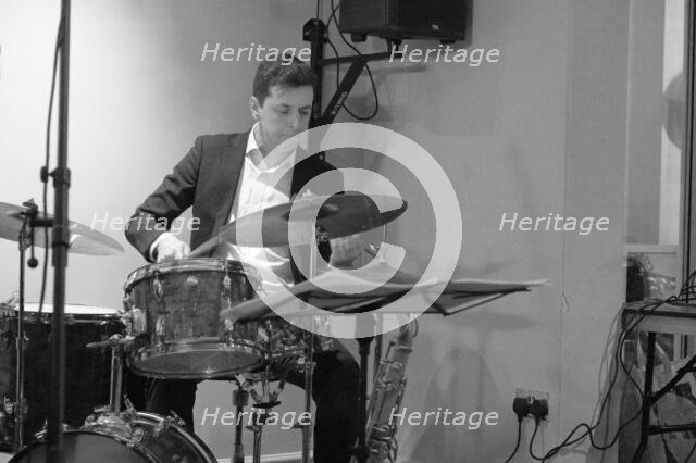 Joseph Dessauer, Davison-Hemstock Quintet, Spike’s Place, Beckenham, Kent, 2024. Creator: Brian O'Connor.