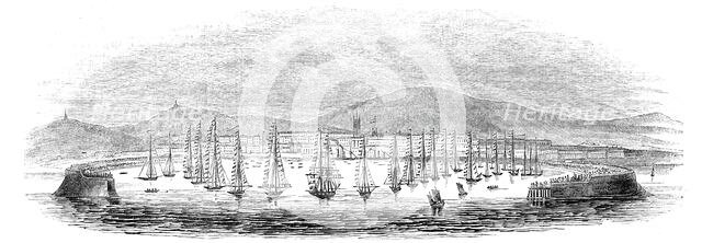 Inspection of Revenue Cruisers, in Kingstown Harbour, Dublin, 1844. Creator: Unknown.