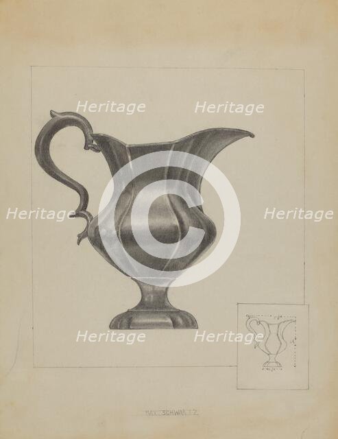 Pewter Pitcher, c. 1936. Creator: Max Schwartz.