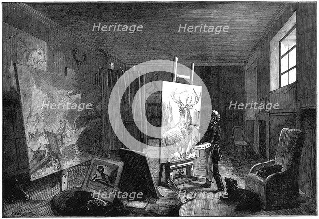 Sir Edwin Landseer's (1802-1973) studio, Brighton, East Sussex, 1874. Artist: Unknown