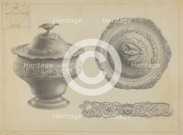 Silver Sugar Bowl, c. 1937. Creator: Simon Weiss.