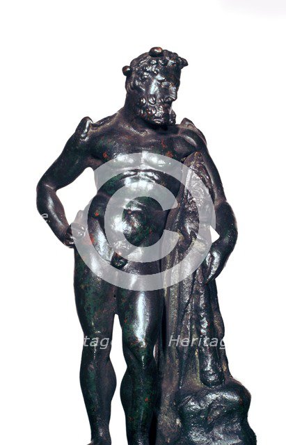 Roman bronze statuette of Hercules with his lion skin and club, 1st-2nd century BC. Artist: Unknown