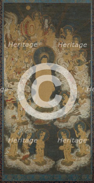 Welcoming Descent of Amida and Bodhisattvas, late 14th century. Creator: Unknown.