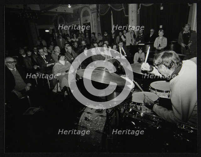 Louie Bellson conducting a drum clinic at the Horseshoe Hotel, London, November 1980. Artist: Denis Williams