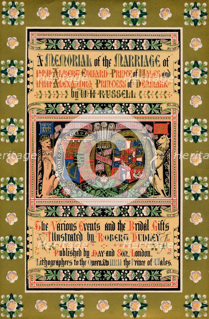 The cover of A Memorial of the Marriage of HRH Albert Edward Prince of Wales, 1863. Artist: Robert Dudley.