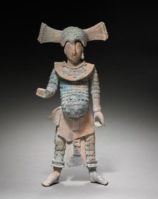 Warrior Figurine with Removable Headdress, 600-900. Creator: Unknown.