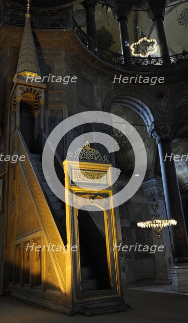 Minbar, Hagia Sophia, Istanbul, Turkey, 2013.  Creator: LTL.