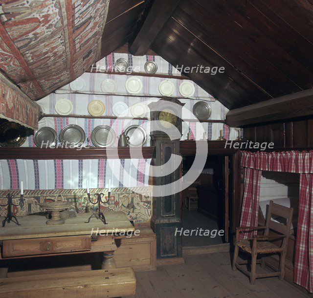 Living room of Swedish farmstead, 18th century. Artist: Unknown