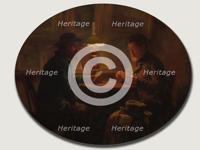 Card Game at "le Père Martin", 1859. Creator: Adolphe-Félix Cals (French, 1810-1880).