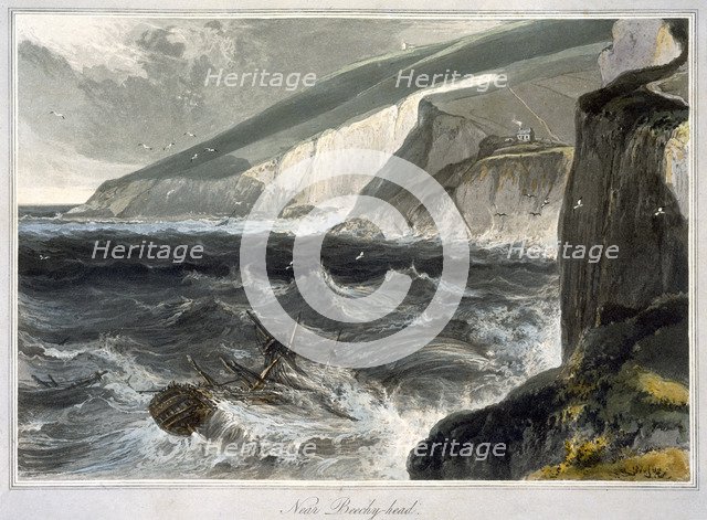 'Near Beachy Head', Sussex, 1823. Artist: William Daniell