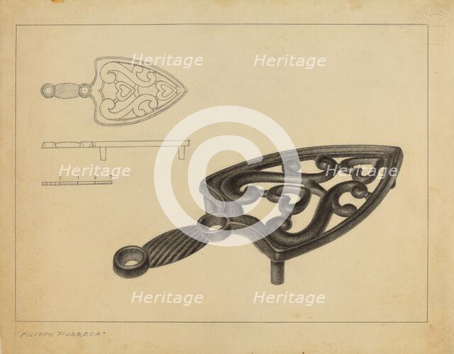 Flat Iron Holder, c. 1937. Creator: Filippo Porreca.