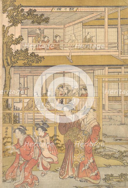 Uranosuke Plays Blind Man's Buff with the Women of the Ichiriki Joroya, ca. 1790. Creator: Torii Kiyonaga.