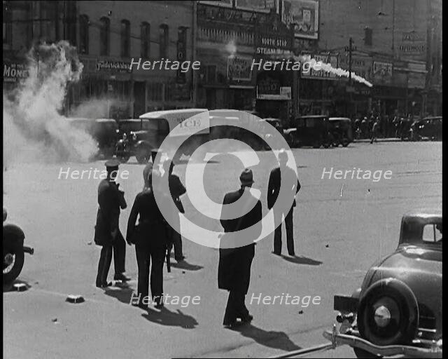 Police Clashing With Strikers, 1930s. Creator: British Pathe Ltd.