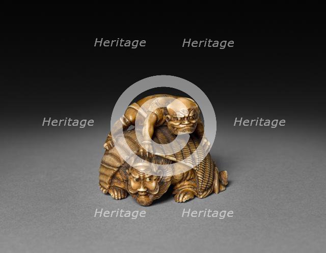 Demon Covering Shoki, 19th century. Creator: Unknown.