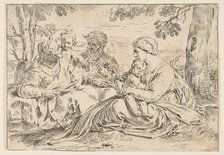 Holy Family with Saint Elizabeth and Saint John the Baptist, copy in reverse a..., ca.1639 or after. Creator: Unknown.