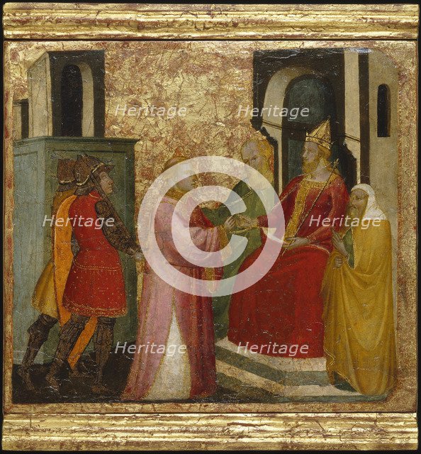 Saint Lawrence Arraigned Before the Emperor Valerian. Scenes from the Life of Saint Lawrence, predella, ca 1412. Artist: Lorenzo di Niccolò (active 1391-1414)