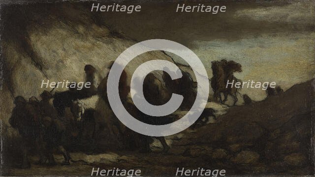 Les émigrants (The Emigrants), 1857. Creator: Daumier, Honoré (1808-1879).