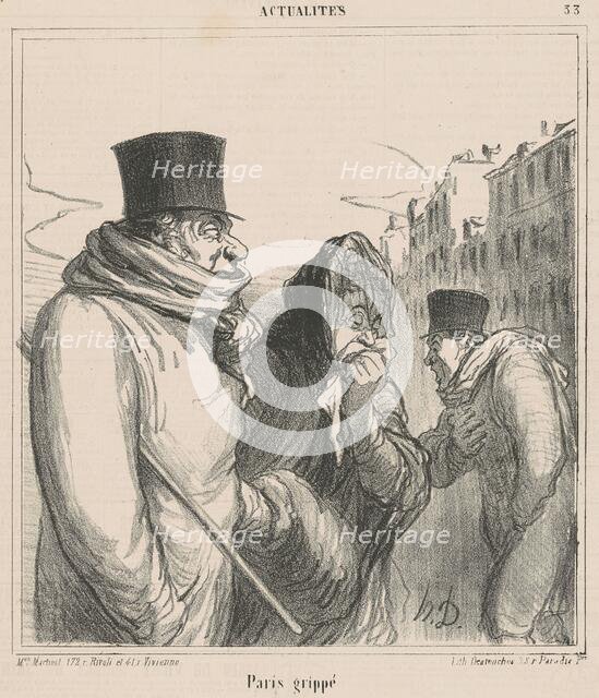 Paris grippé, 19th century. Creator: Honore Daumier.