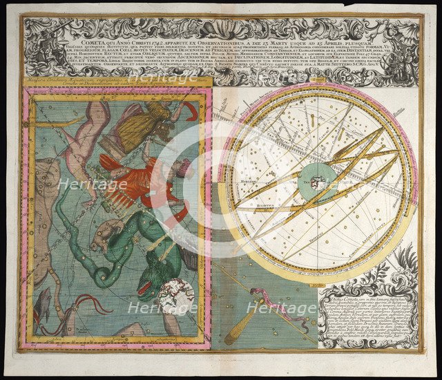 Cometa, qui anno Christi, 1742. Artist: Seutter, Matthaeus (1678-1757)