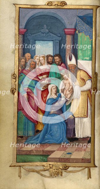 The Presentation in the Temple; Book of Hours, 1544. Creator: Unknown.