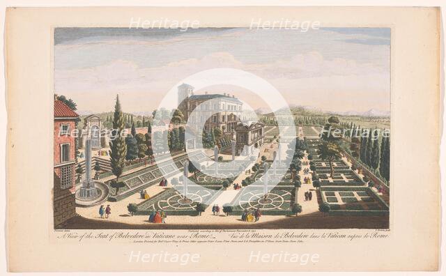 View of the Giardini Vaticani in Vatican City, 1750. Creator: Thomas Bowles.