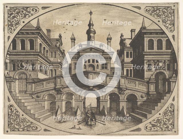 Plate from "Scenographiae...", 1560. Creator: Johannes van Doetecum I.