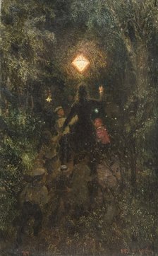 Walk with paper lamp.