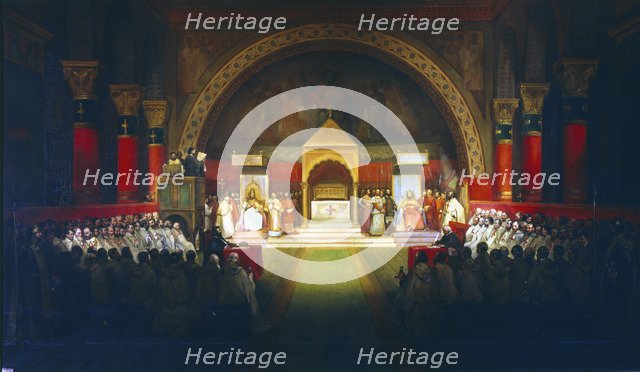 Meeting of the Chapter of the Knights Templar, Paris, 1147 (19th century). Artist: Francois-Marius Granet