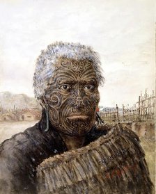 Te Kuha: a carver and warrior, c1860s. Creator: Major HG Robley.