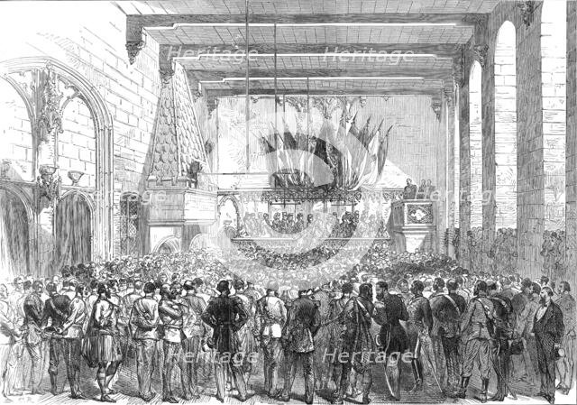 The English Volunteers at Ghent: Reception at the Hotel de Ville, 1872. Creator: Unknown.
