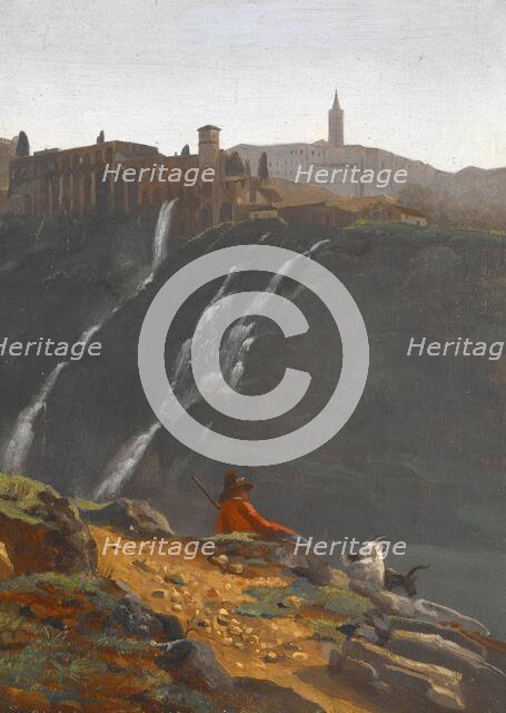 Goatherd Opposite the Falls of Tivoli, about 1817-1819. Creator: Achille Etna Michallon.
