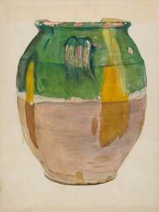 Clay Flower Jar, c. 1936. Creator: Cecily Edwards.