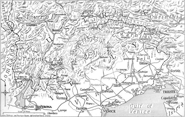 'The Austrian Frontier of Italy', 1915. Artist: Unknown.