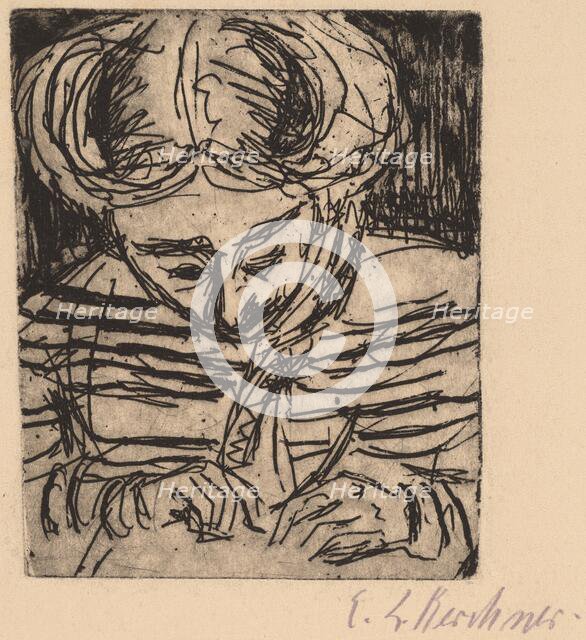 Young Girl Drawing, 1906. Creator: Ernst Kirchner.