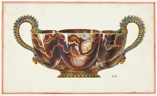 Basin with Enamelled Handles, Decorated with Dragon and Ram Heads, n.d. Creator: Giuseppe Grisoni.