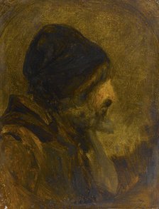 Tête d'homme, d'après Rembrandt, c.1853. Creator: Felix Francois Georges Philibert Ziem.