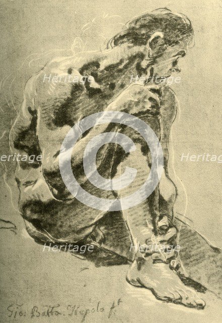'Nude seated', 1715-1716, (1928). Artist: Giovanni Battista Tiepolo.
