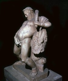 Statuette of a drunken Hercules from the Roman town of Herculaneum. Artist: Unknown
