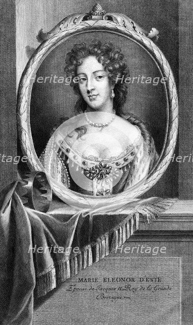 Mary of Modena, Queen Consort of King James II of Great Britain.Artist: S Audran